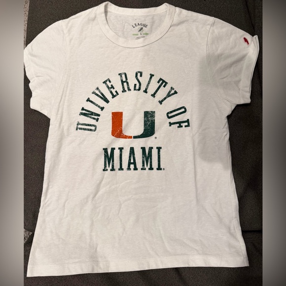 League Women's White University of Miami T-Shirt-size S- new - Picture 4 of 6